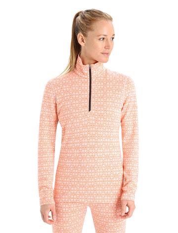 Dámské Jeden kus a sady Icebreaker Merino 250 Vertex Long Sleeve Half Zip Alpine Geo Bílé | CZ 1154YXFU